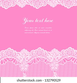 white lace on pink background and place for your text