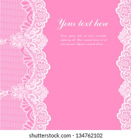 white lace on pink background and place for your text