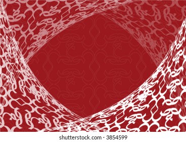 white lace on red (vector) - illustrated background