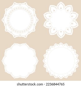 White lace round frame, lace paper