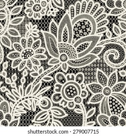 White Lace Seamless Pattern.