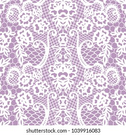 White lace seamless pattern with flowers on beige background