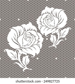 white lace seamless pattern on background 