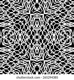 White lace texture on black, Abstract seamless pattern, vector illustration