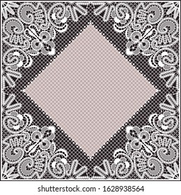 White Lace Vector Doily Frame