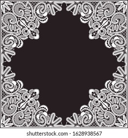 White Lace Vector Doily Frame