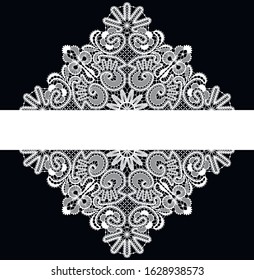 White Lace Vector Doily Frame