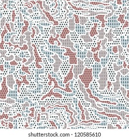 White lace vector fabric seamless pattern with lines and waves