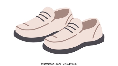 White lacquered loafers flat icon Trendy shoes. Vector illustration