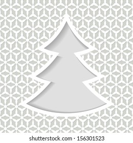 white lacy background with a Christmas tree