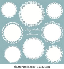 White lacy doilies collection.