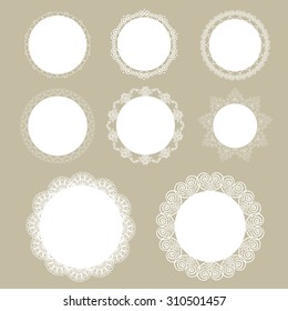 White lacy doilies collection.