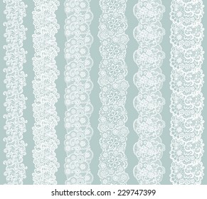 White lacy vintage elegant trim. Vector illustration.