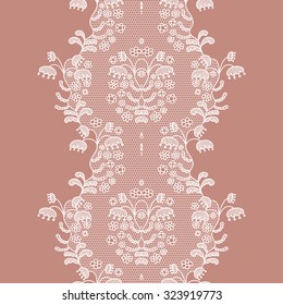 White lacy vintage elegant trim. Vector illustration.