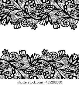 White lacy vintage elegant trim. Vector illustration.