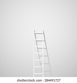 White ladder against wall vector illustration