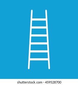 White ladder icon vector. Blue background