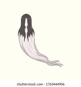 White Lady Cartoon Ghost Character