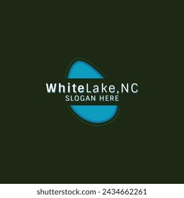 White lake, north carolina silhouette logo. Simple and modern. Suitable for any industry, especially travel, traveling, adventure, tourism.