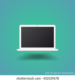 White Laptop EPS-10 Illustration