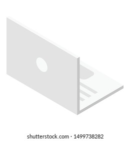 White laptop icon. Isometric of white laptop vector icon for web design isolated on white background