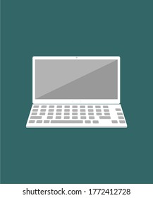 DISEÑO DE VECTOR DE ICONOS DE PORTÁTILES BLANCOS PARA EL TRABAJO