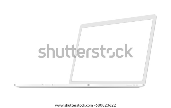 Download White Laptop Macbook Pro Mockup Perspective Stock Vector ...