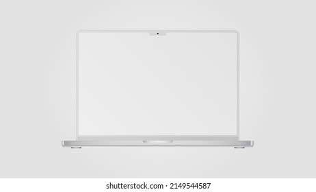 White Laptop Mockup with Editable Screen. Light Version. Vector illustration