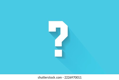 White Large Question mark with blue background in 3d style