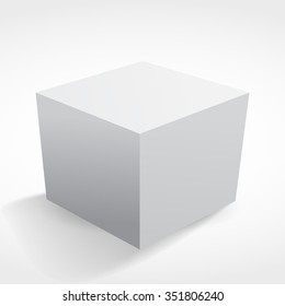 White large vector cube on light background
