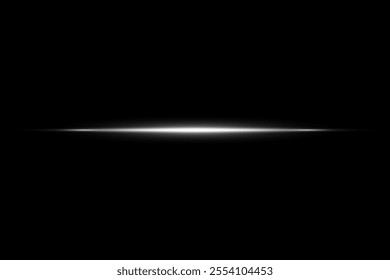 White laser beams isolated on a black background.