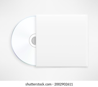 White Laser Disc With Paper Cover Vector Mockup