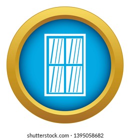 White latticed rectangle window icon blue vector isolated on white background for any design