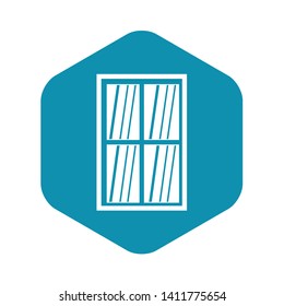 White latticed rectangle window icon in simple style isolated vector illustration