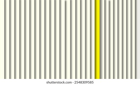 White Layers Creating Balance Within Linear Composition with One Yellow Layer