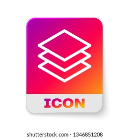 White Layers icon isolated on white background. Rectangle color button. Vector Illustration