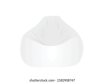 White lazy bag. vector illustration
