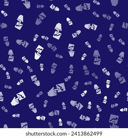 White Leader of a team of executives icon isolated seamless pattern on blue background.  Vector