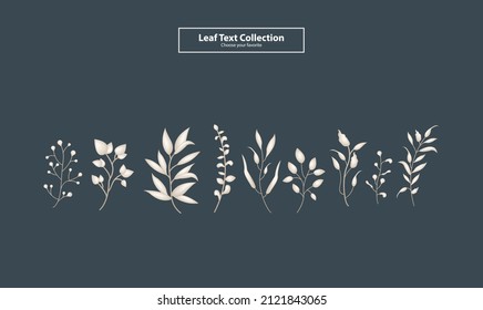white leaf design set background vector floral decorative element collection summer wallpaper tree