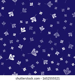 Icono de la hoja blanca aislado sin fisuras en fondo azul. Deja la señal. Símbolo de producto natural fresco.  Ilustración vectorial