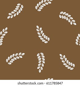 White leaf on brown seamless pattern. Fashion graphic background design. Modern stylish abstract texture. Colorful template for prints, textiles, wrapping, wallpaper, website etc. Vector illustration