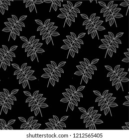 white leaf vector seamless pattern