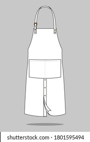 White Leather Apron Split Leg So You Can Move With Ease Vector For Template.