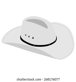 White, leather cowboy hat vector isolated,  sheriff hat
