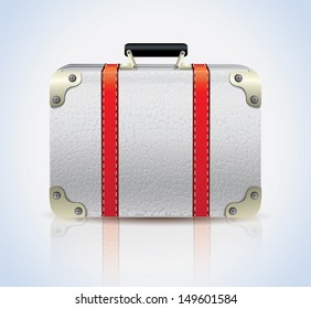 White Leather Suitcase