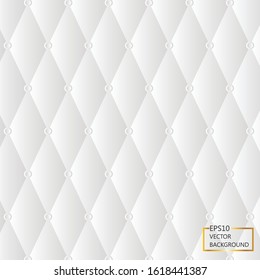 White leather upholstery texture wall vector illustration