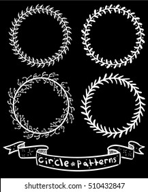 White leaves circles borders decor