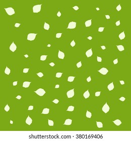 white leaves on a green background. Vector.