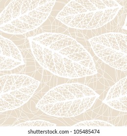 white leaves seamless pattern