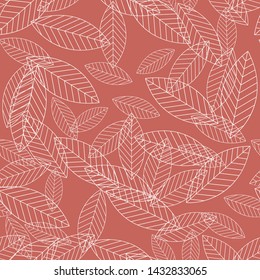 White Leaves Seamless Vector Tile